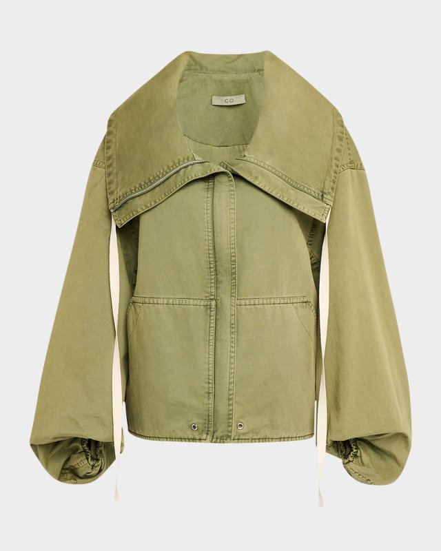 Rolled-Collar Zip Jacket